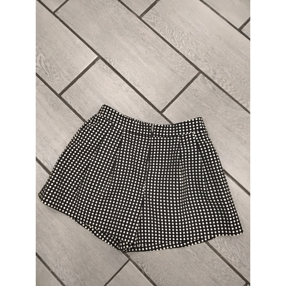DO BE Black White Polka Dot High‎ Waist Pleated Shorts Size S